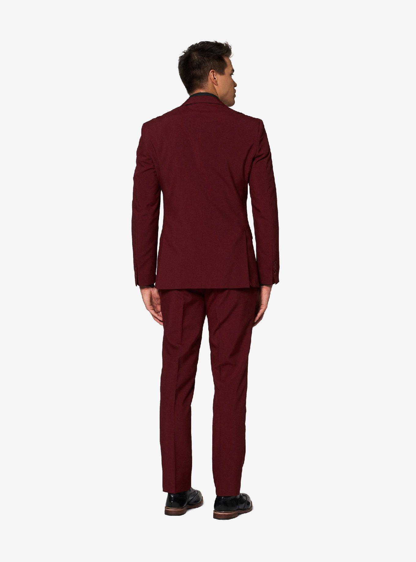 Opposuits Men's Blazing Burgundy Solid Color Suit, BURGUNDY, alternate