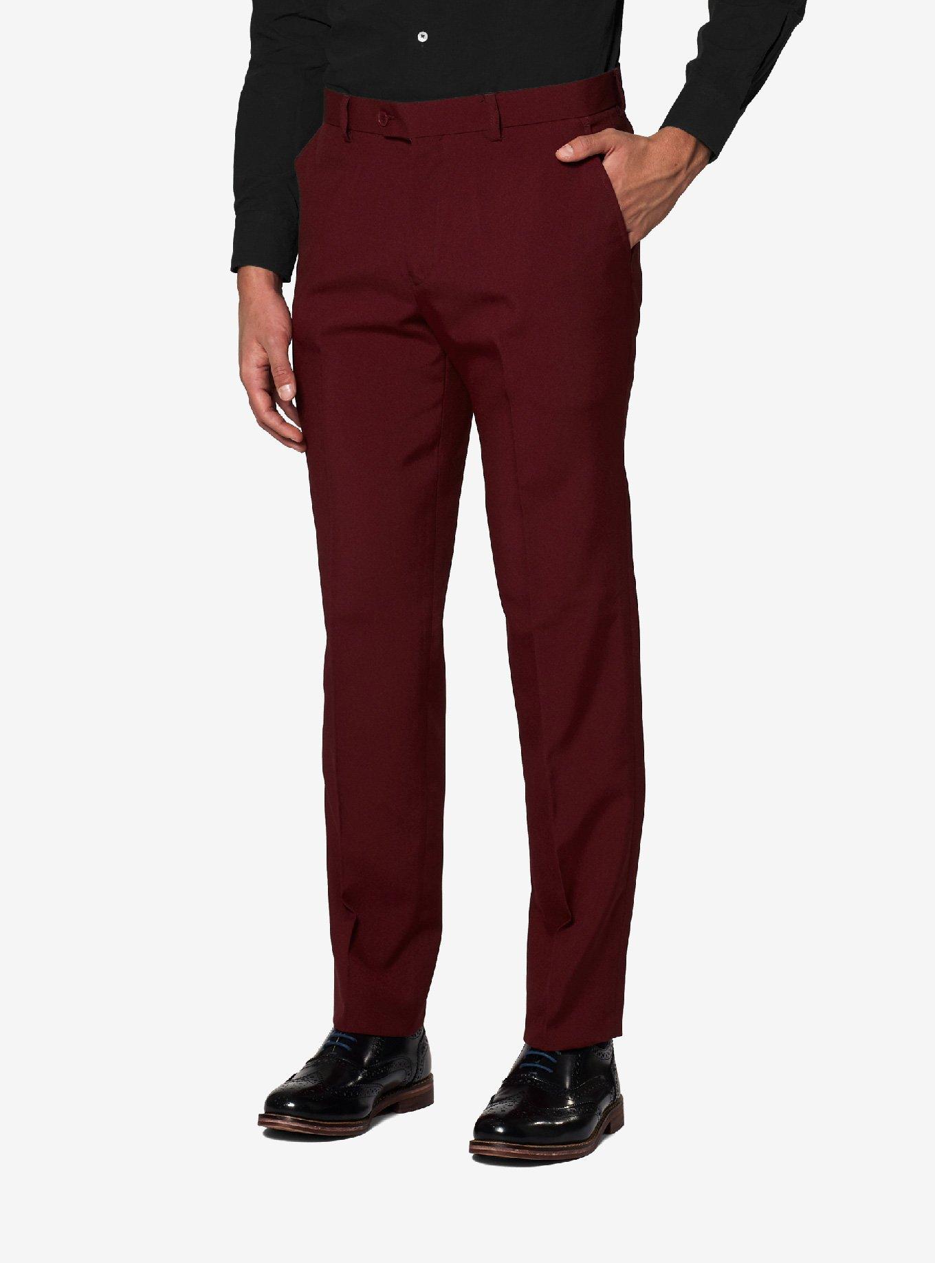 Opposuits Men's Blazing Burgundy Solid Color Suit, BURGUNDY, alternate