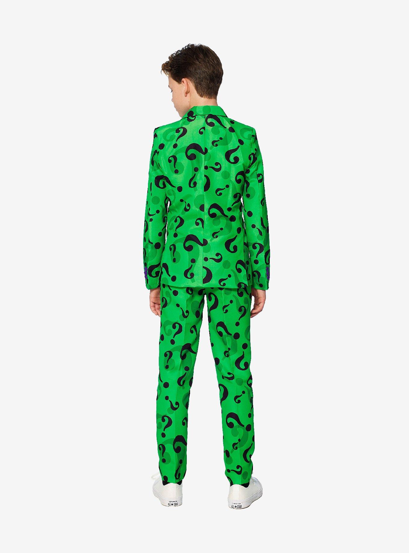 DC Comics Batman The Riddler Youth Halloween Suit, GREEN, alternate