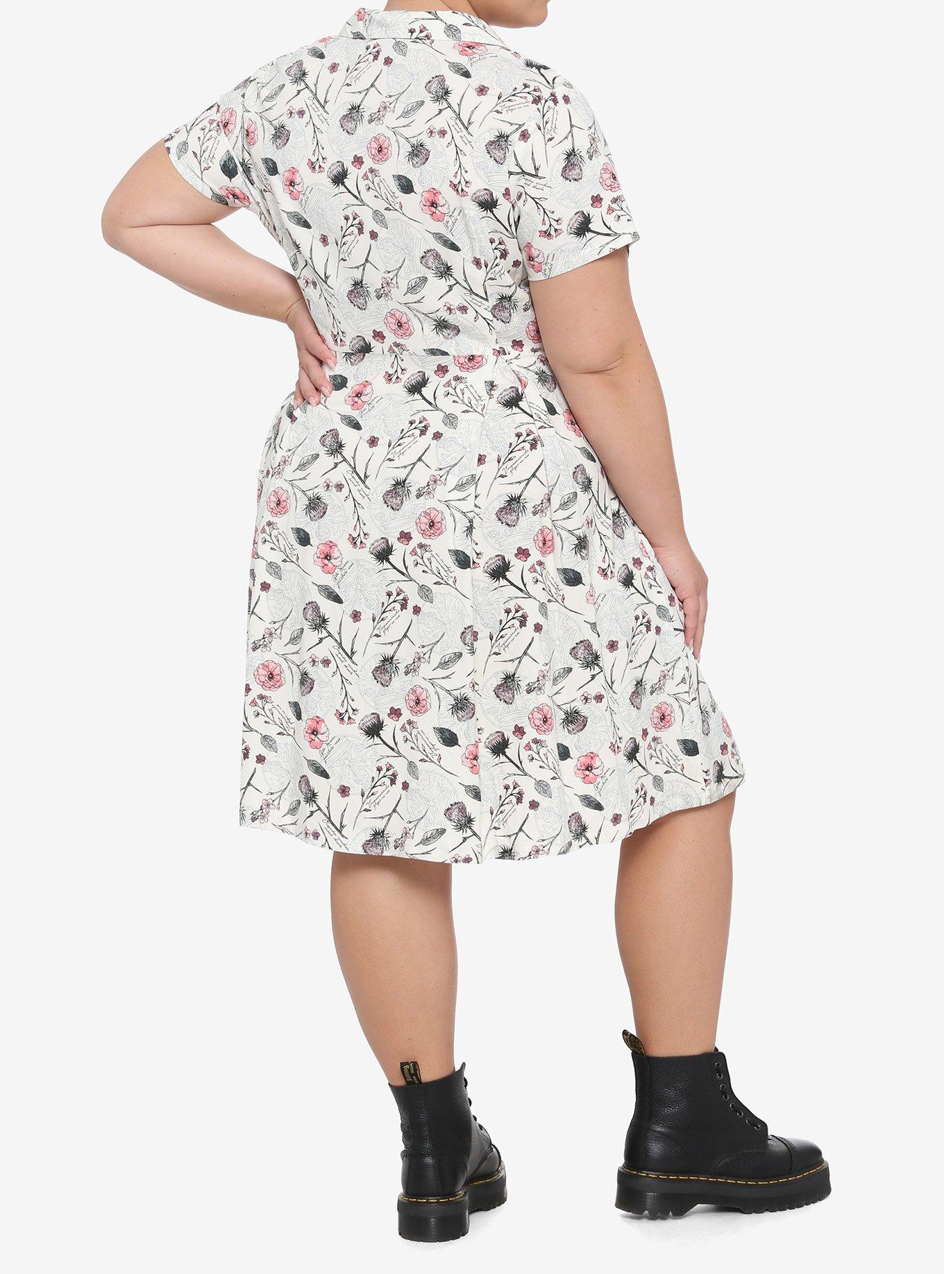 Outlander Floral Button-Front Retro Dress Plus Size, MULTI, alternate