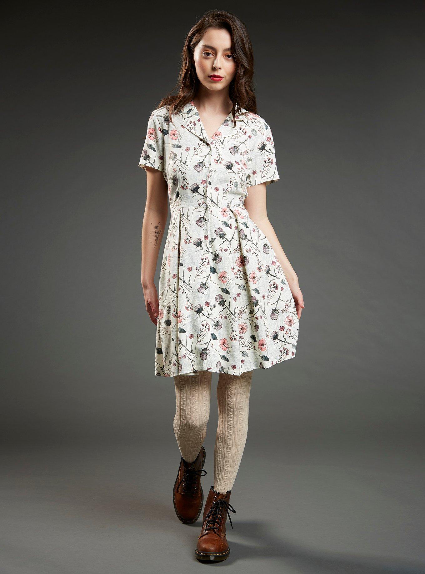 Outlander Floral Button-Front Retro Dress, MULTI, alternate