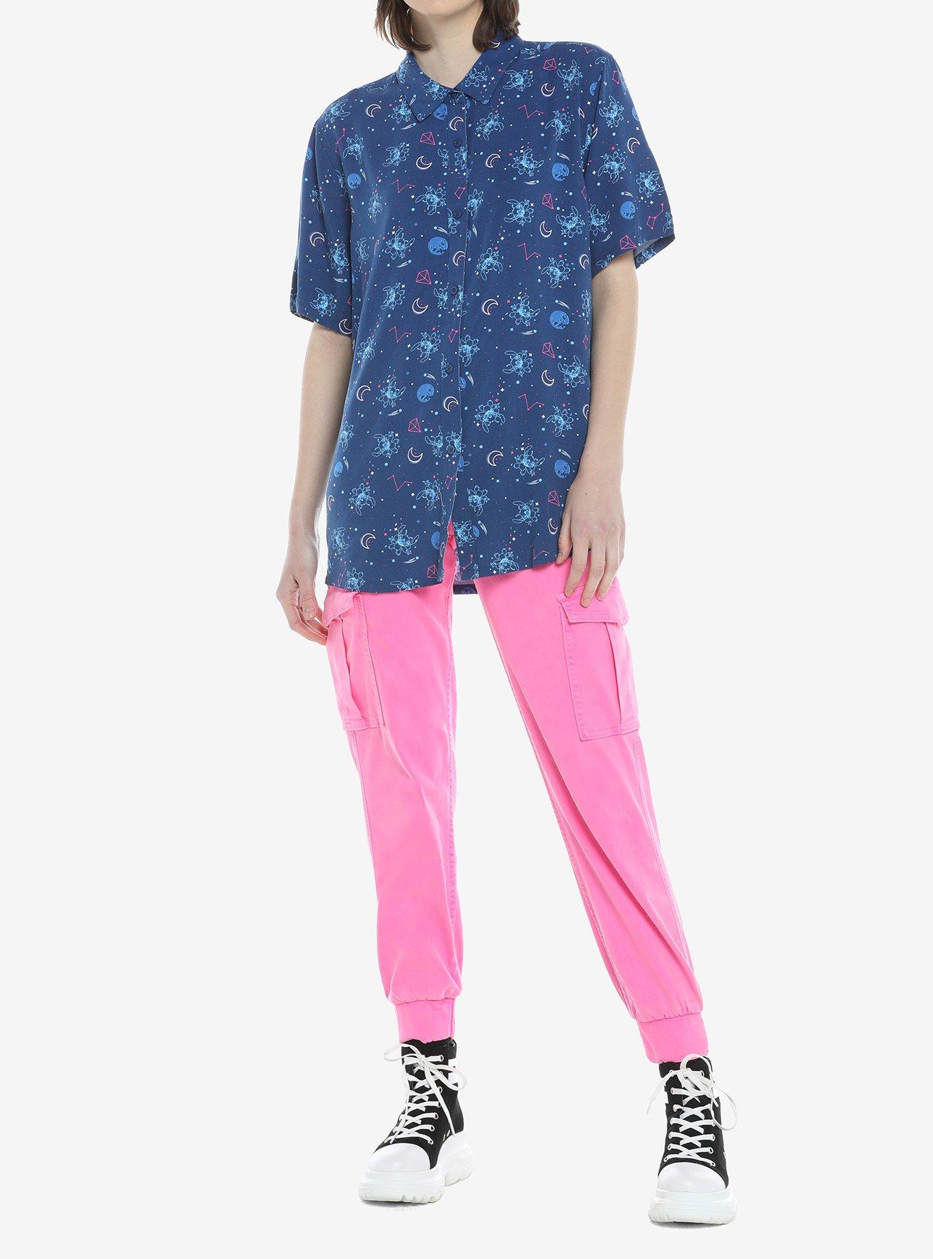 Disney Lilo & Stitch Cosmic Stitch Woven Button-Up, MULTI, alternate