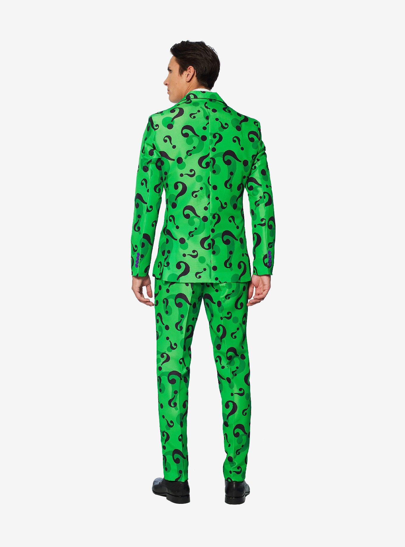 DC Comics Batman The Riddler Men's Halloween Suit, GREEN, alternate