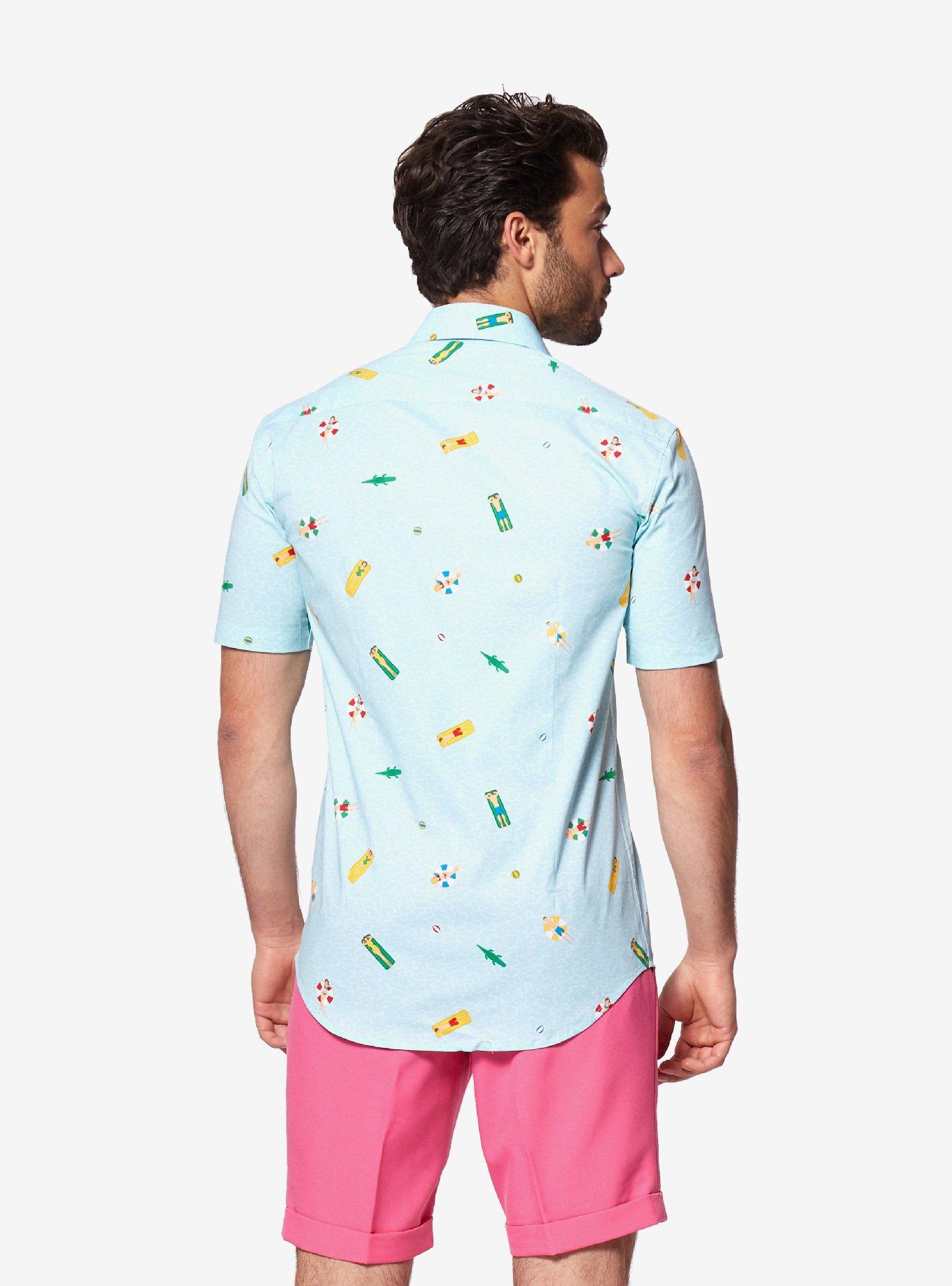 Opposuits Men's Pool Life Water Summer Button-Up Shirt