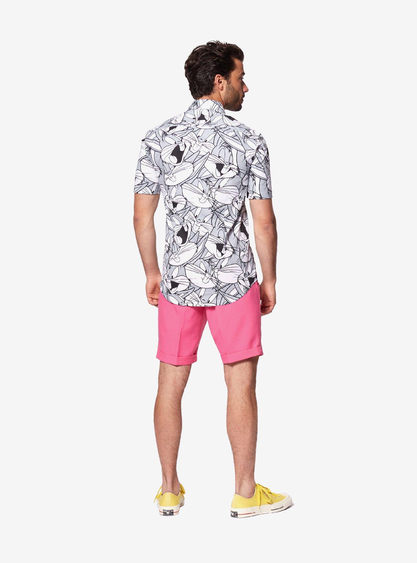 Looney Tunes Men's Bugs Bunny Summer Shirt, GREY, alternate