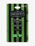 Beetlejuice Neon Green & Gunmetal Ring Set, , alternate
