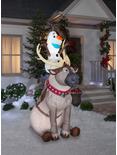 Disney Frozen Olaf Sitting On Sven Scene Large Airblown, , alternate