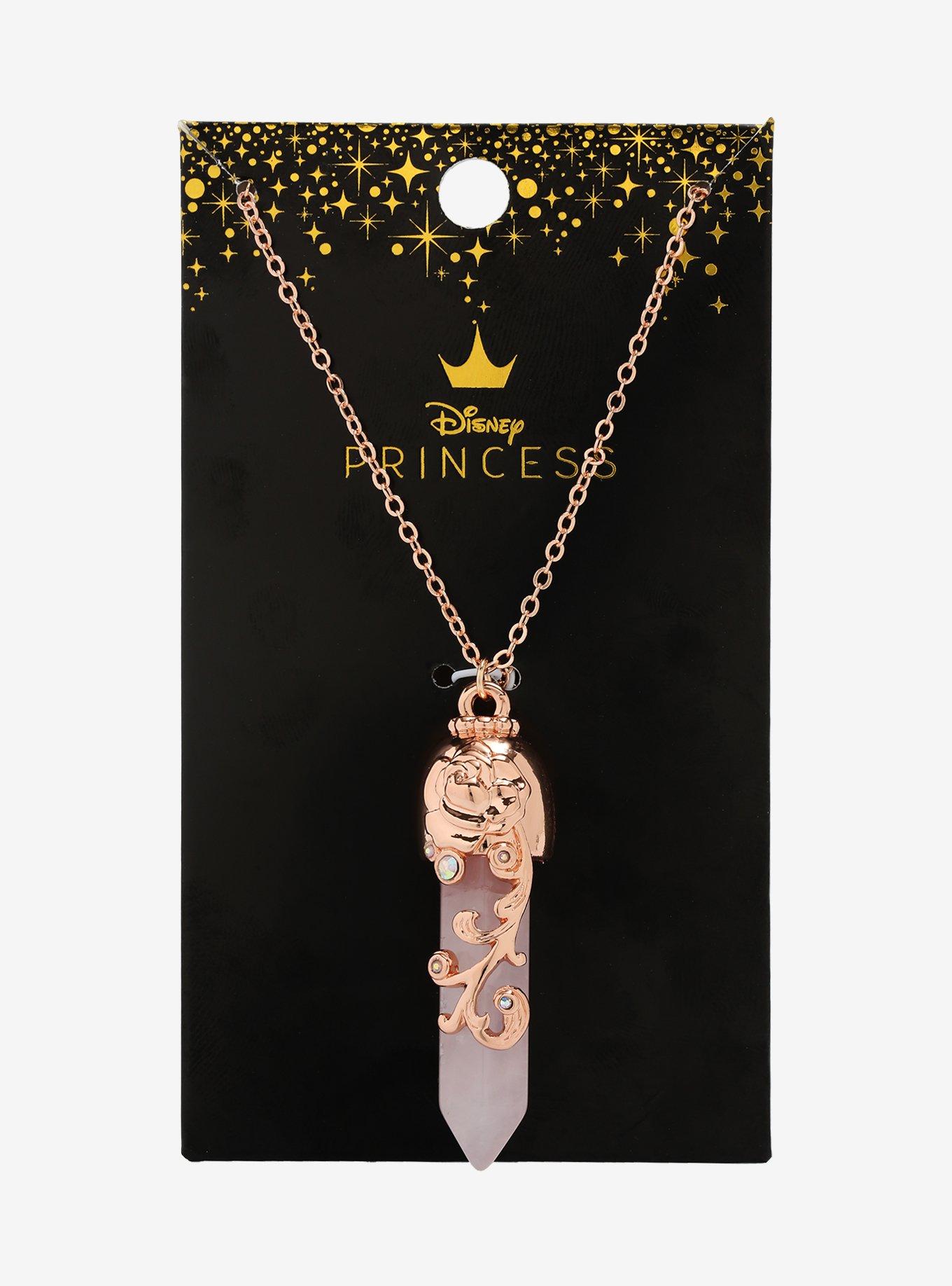 Disney Beauty And The Beast Rose Crystal Necklace, , alternate