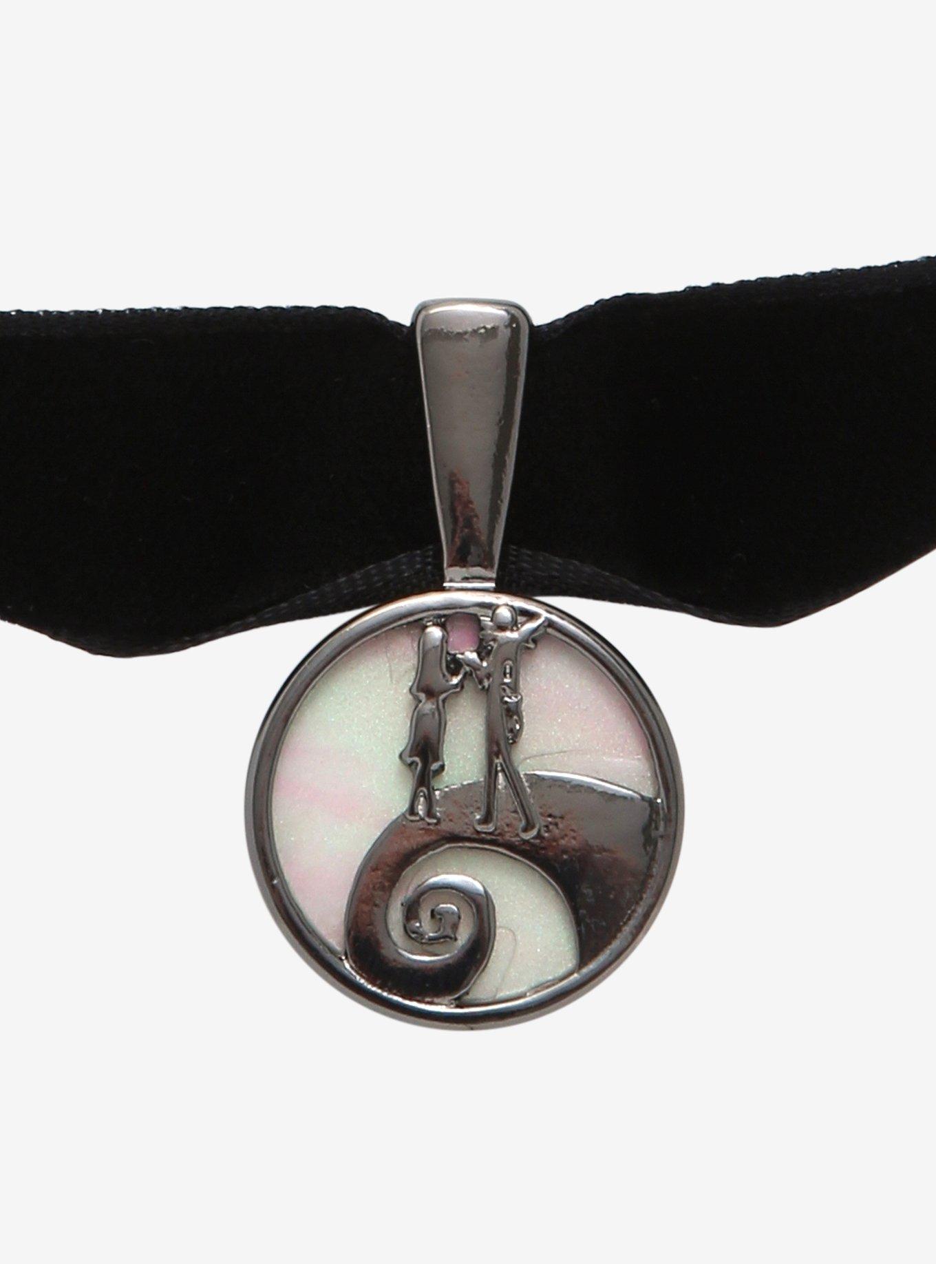 The Nightmare Before Christmas Spiral Hill Silhouette Velvet Choker, , alternate