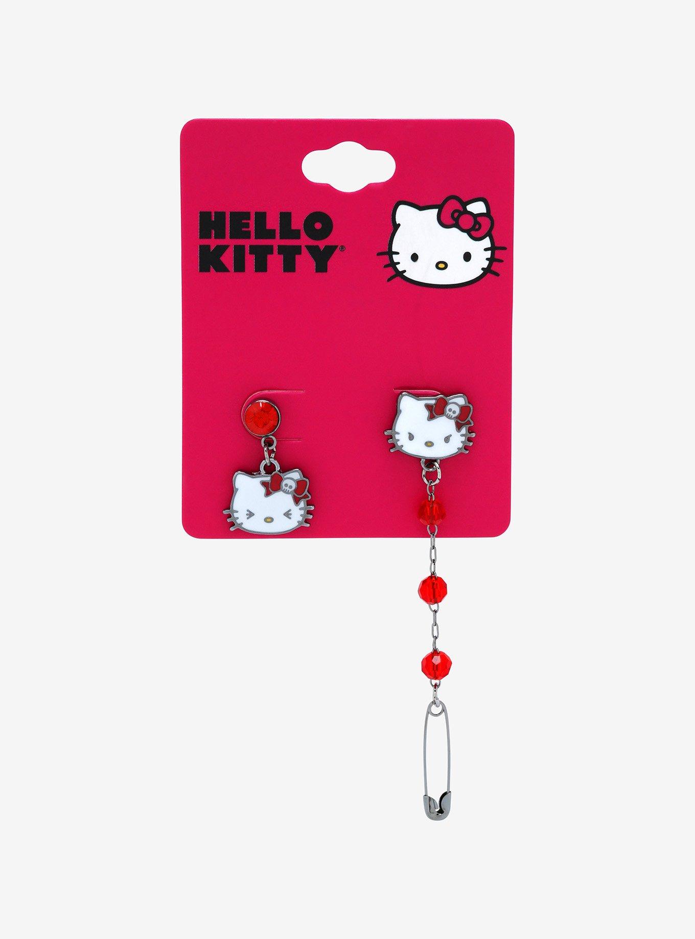 Hello Kitty Safety Pin Mismatch Earrings, , alternate