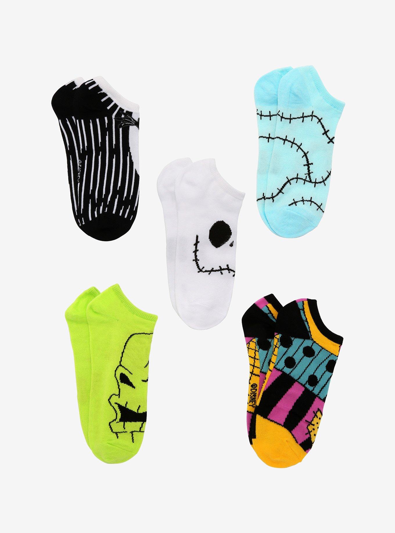The Nightmare Before Christmas Jack Sally Oogie Boogie No-Show Socks 5 Pair, , alternate