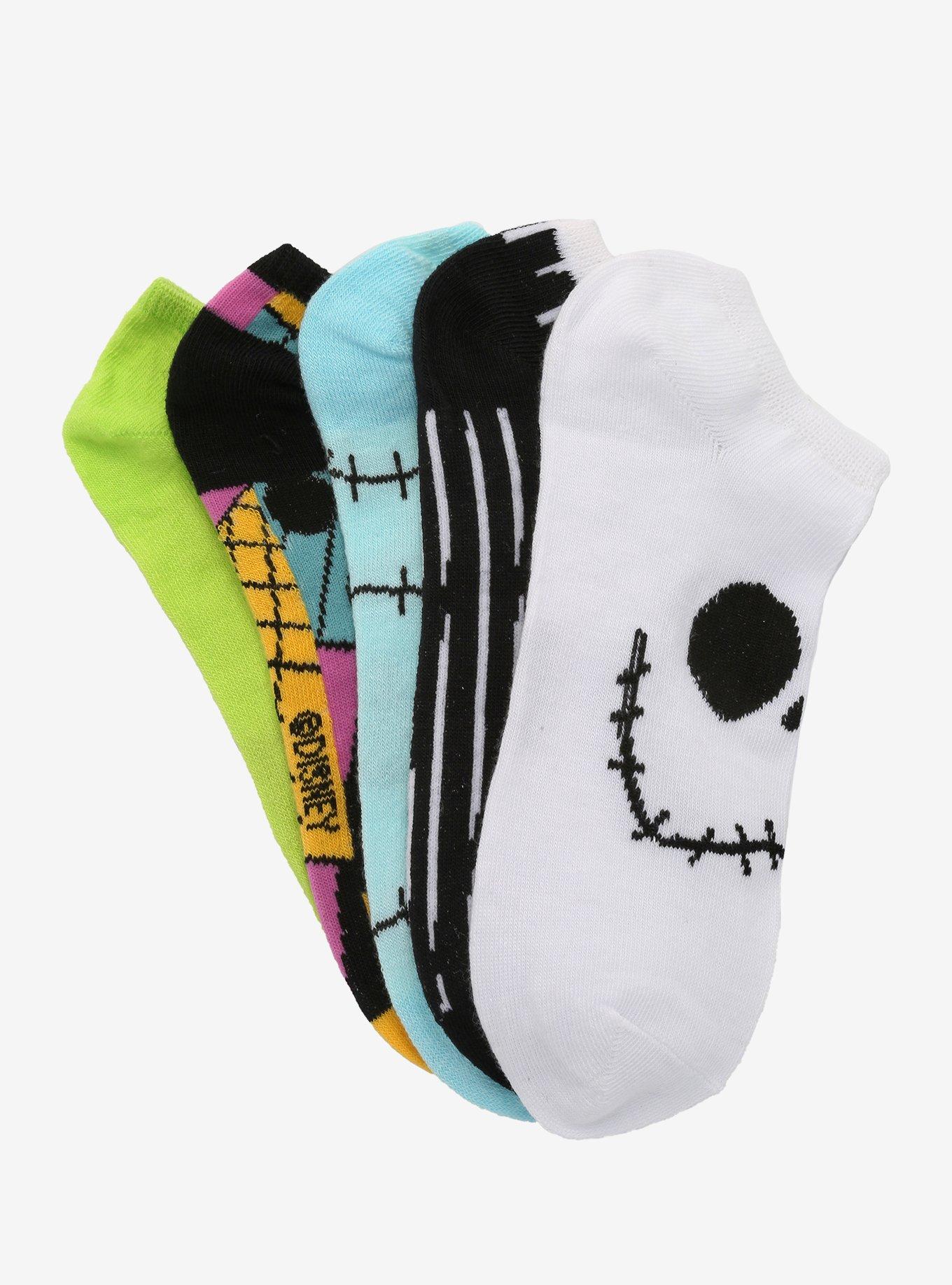 The Nightmare Before Christmas Jack Sally Oogie Boogie No-Show Socks 5 Pair, , alternate