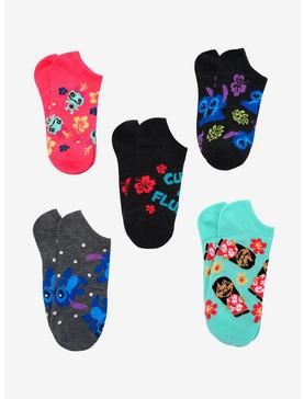 Disney Lilo & Stitch Character No-Show Socks 5 Pair, , hi-res