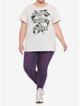 Beetlejuice Sandworm Title Repeat Boyfriend Fit Girls T-Shirt Plus Size, BLACK, alternate
