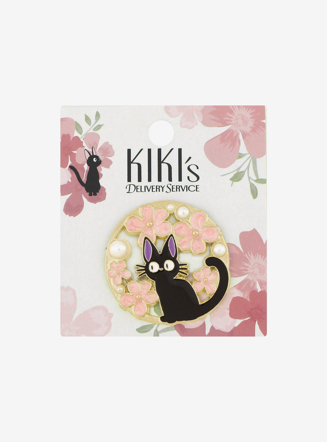 Studio Ghibli Kiki's Delivery Service Jiji Flower Enamel Pin, , alternate