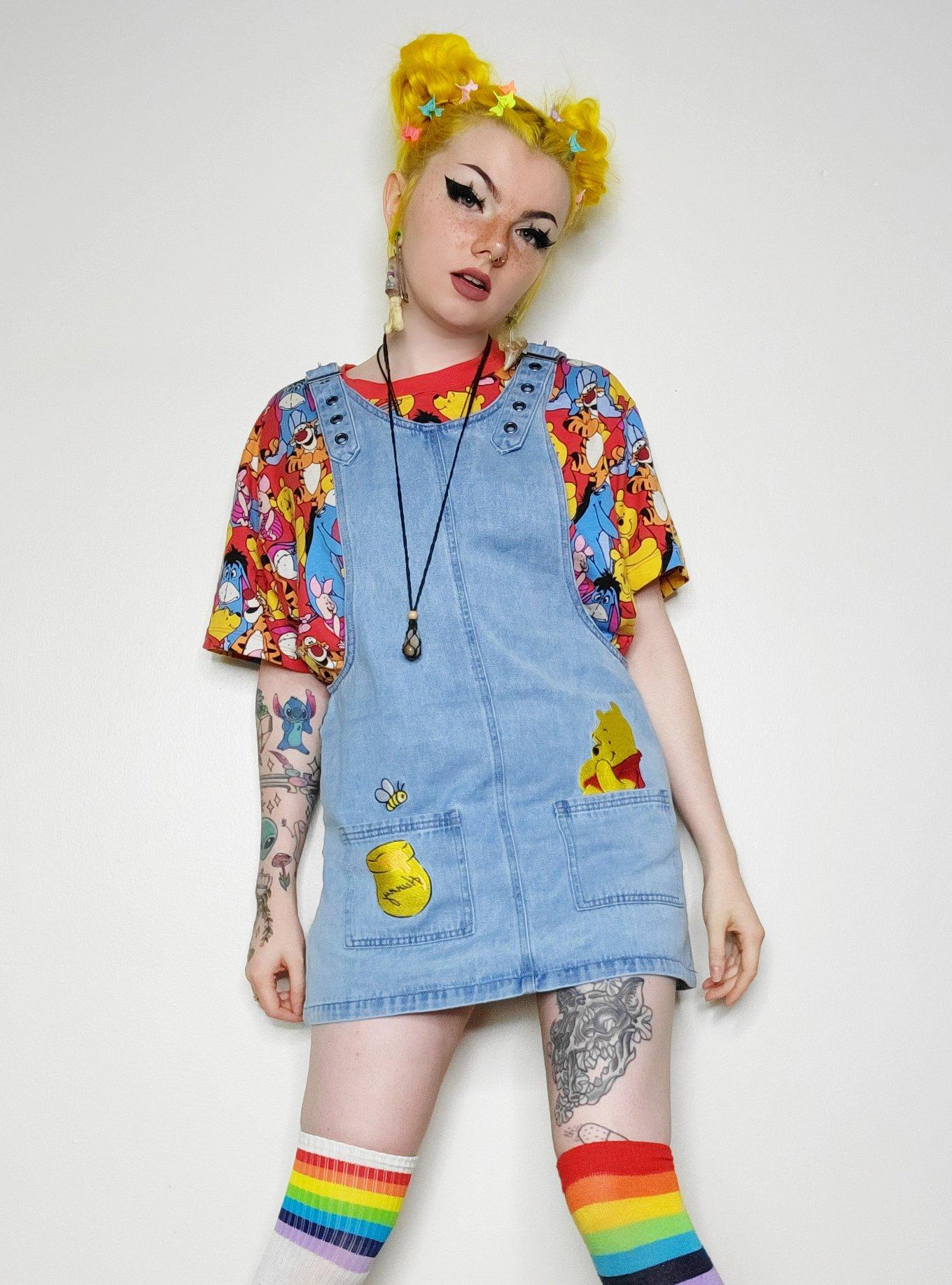 Disney Winnie The Pooh Embroidered Denim Skirtall, MULTI, alternate