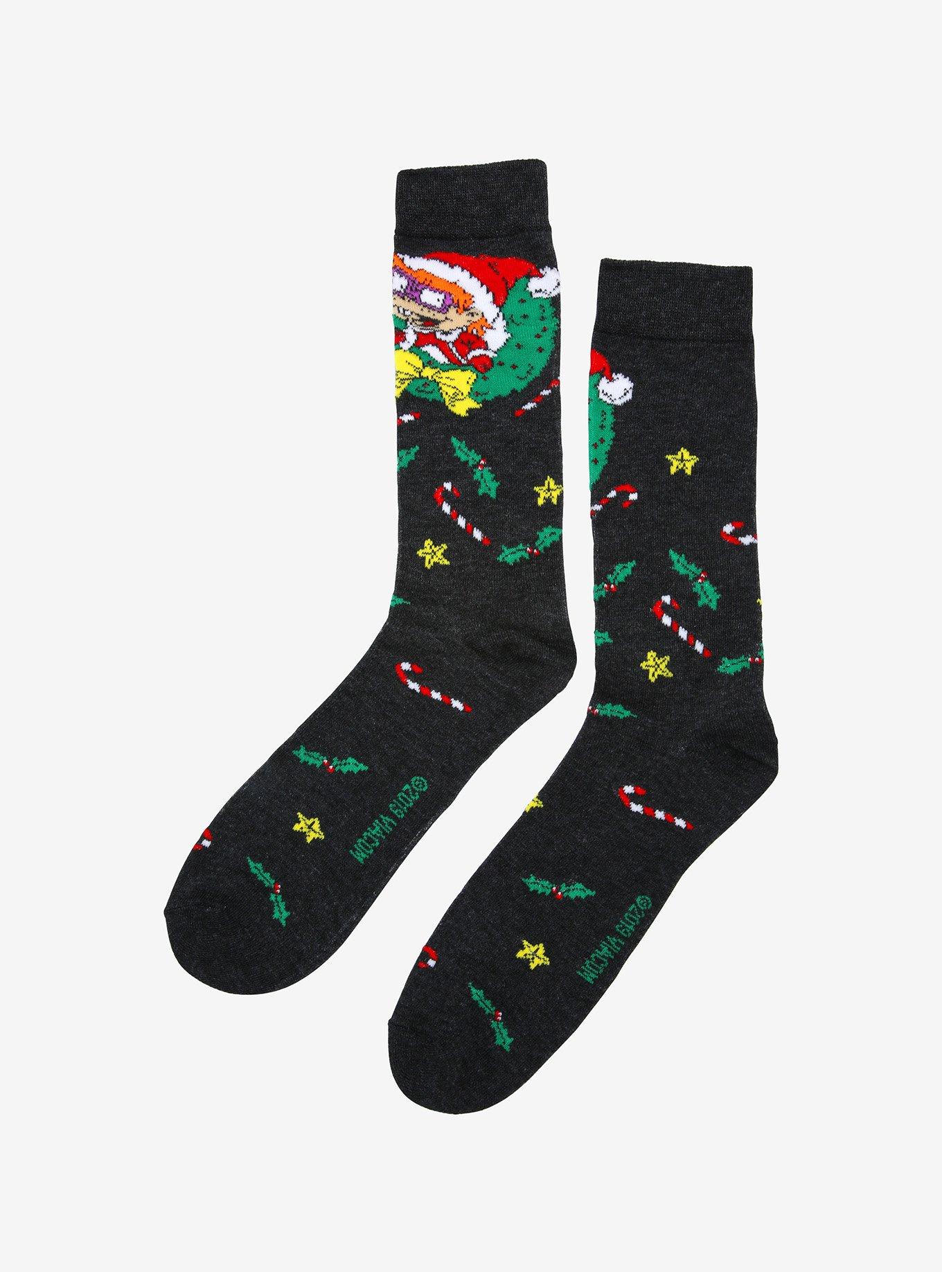 Rugrats Chuckie Holiday Crew Socks, , alternate