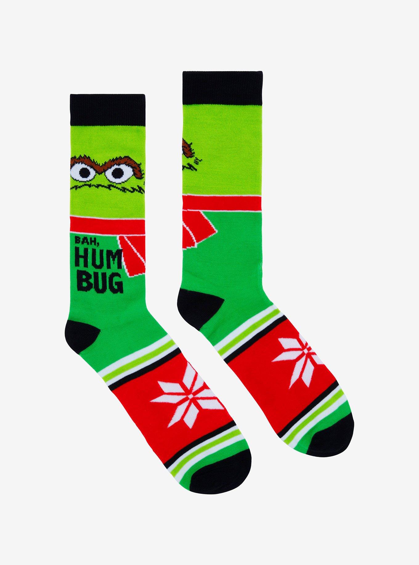 Sesame Street Oscar Bah Humbug Crew Socks, , alternate