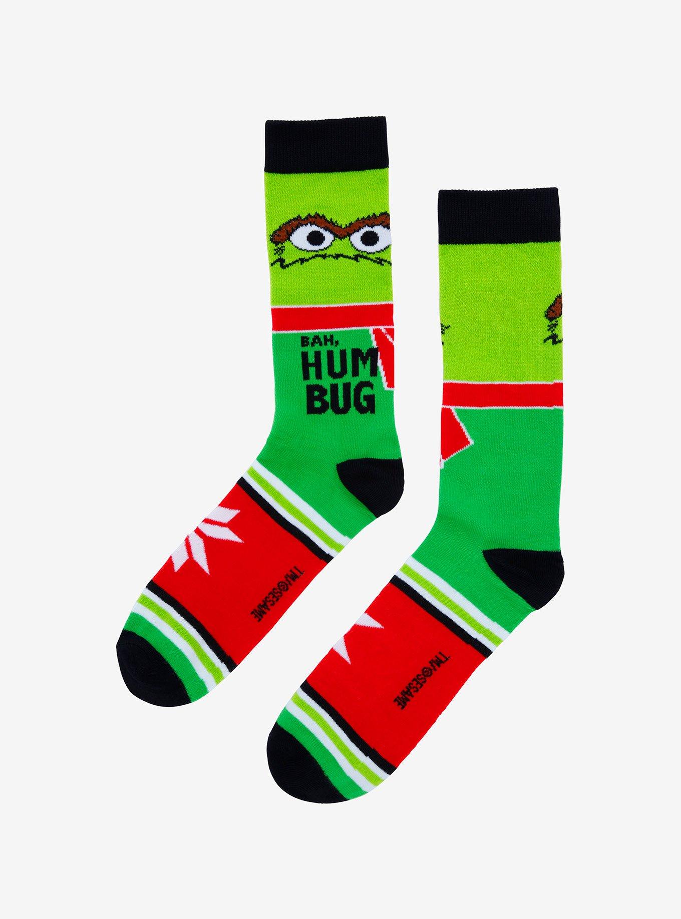Sesame Street Oscar Bah Humbug Crew Socks, , alternate