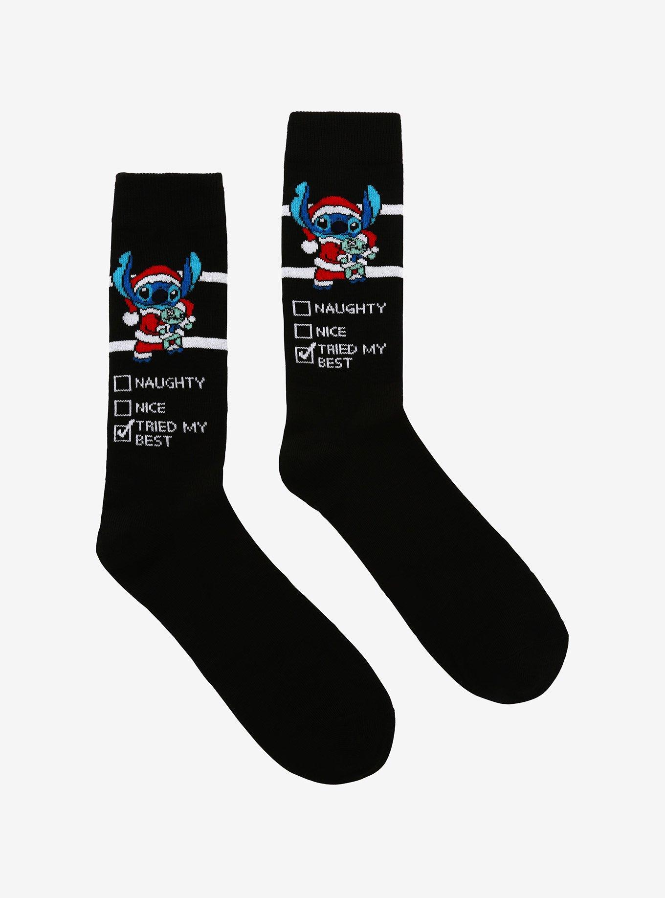 Disney Lilo & Stitch Santa Stitch Crew Socks, , alternate