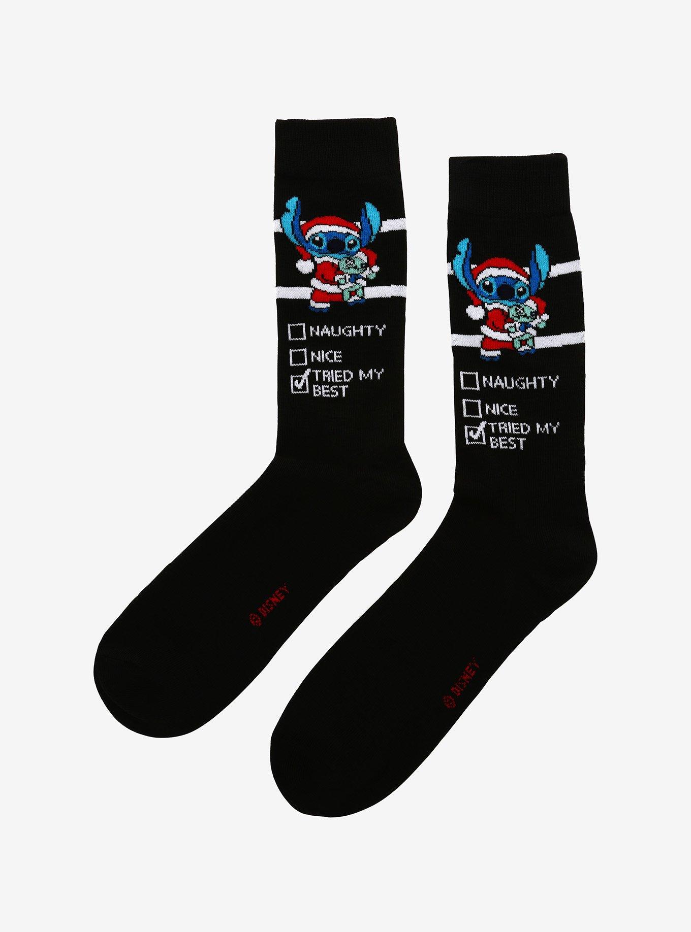 Disney Lilo & Stitch Santa Stitch Crew Socks, , alternate