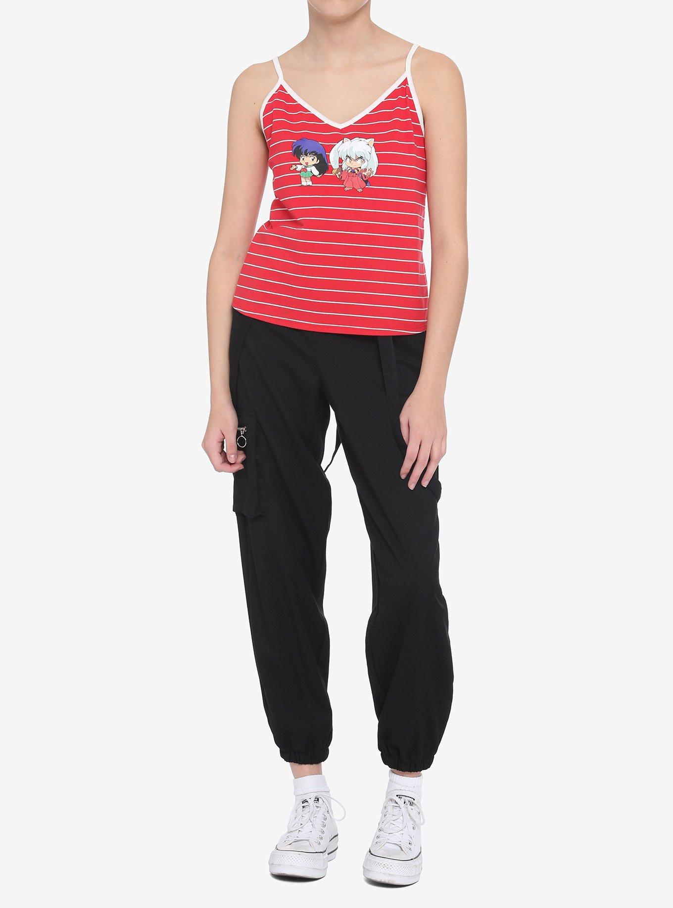 InuYasha Chibi Kagome & InuYasha Stripe Girls Strappy Tank Top, MULTI, alternate