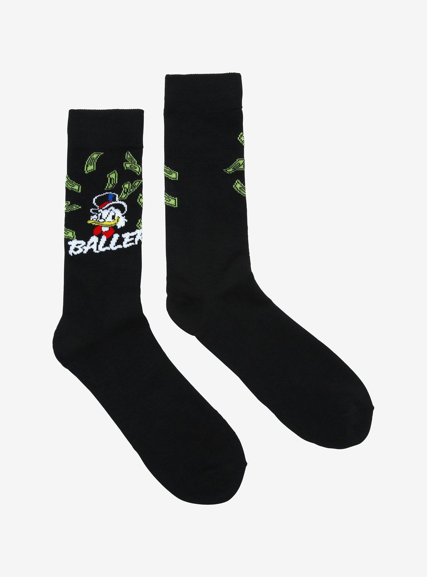 Disney DuckTales Scrooge McDuck Baller Crew Socks, , alternate