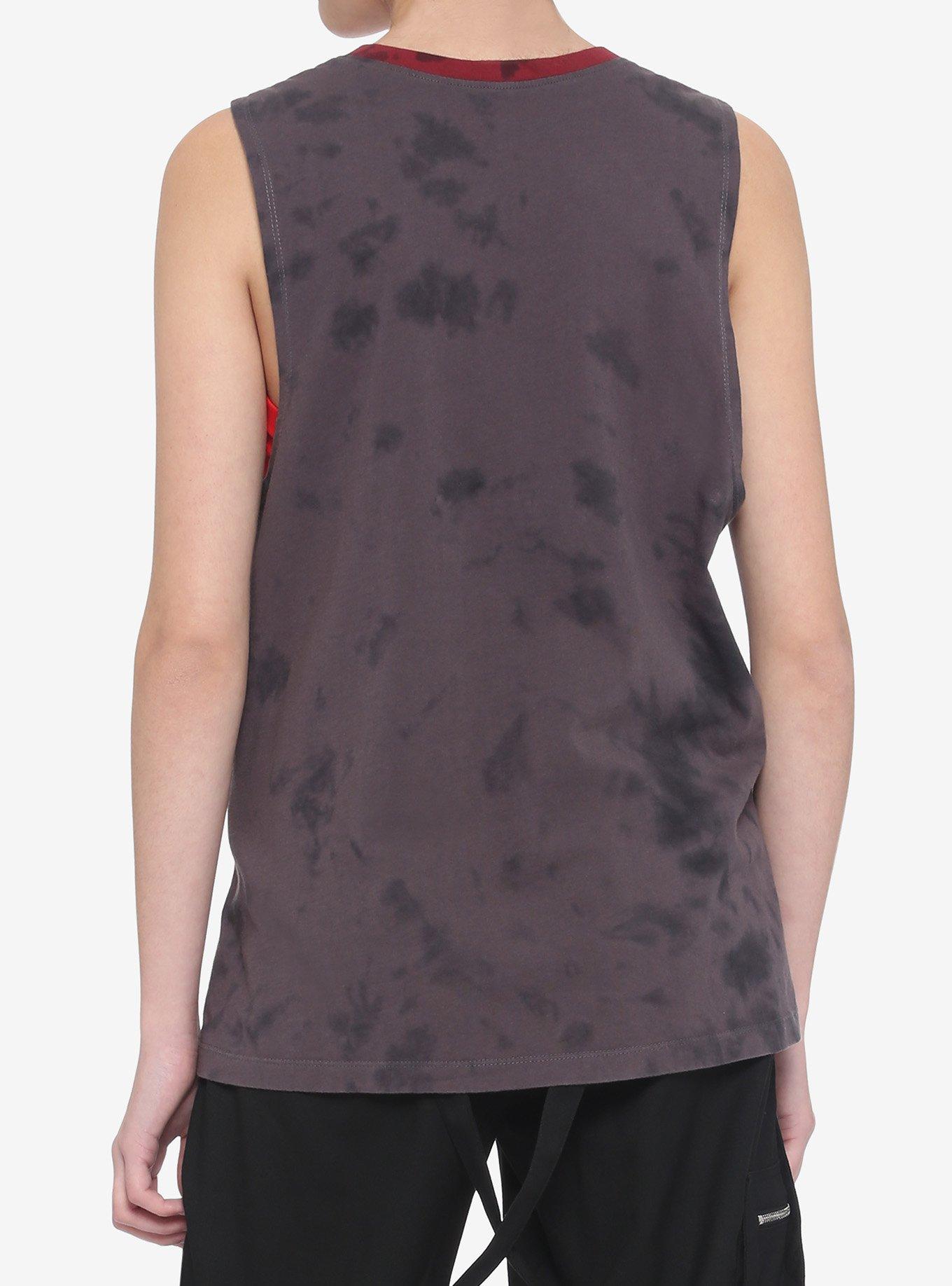 A Nightmare On Elm Street Destructed Tie-Dye Girls Muscle Top, MULTI, alternate