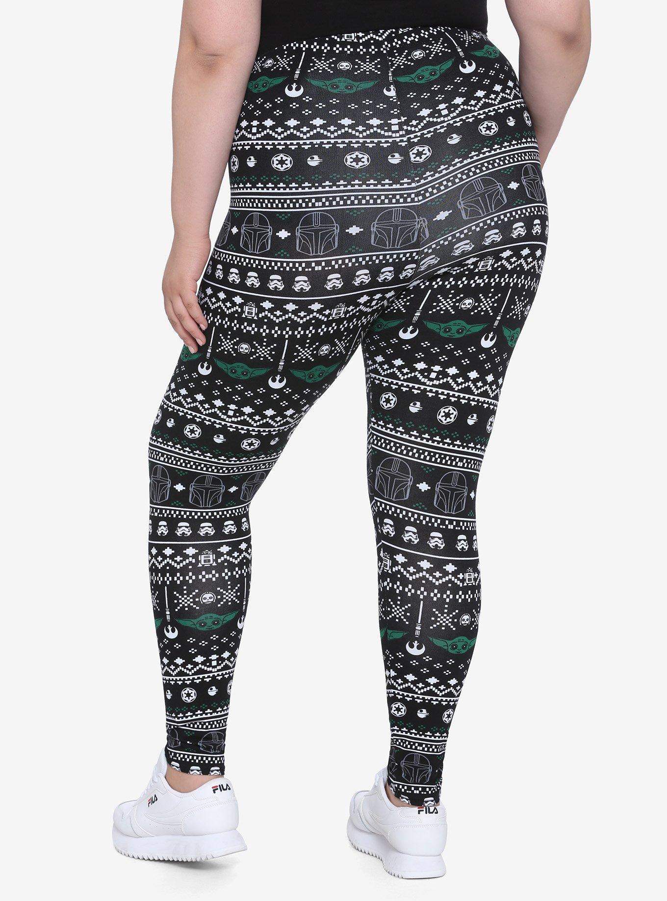 Star Wars The Mandalorian Fair Isle Print Leggings Plus Size, MULTI, alternate