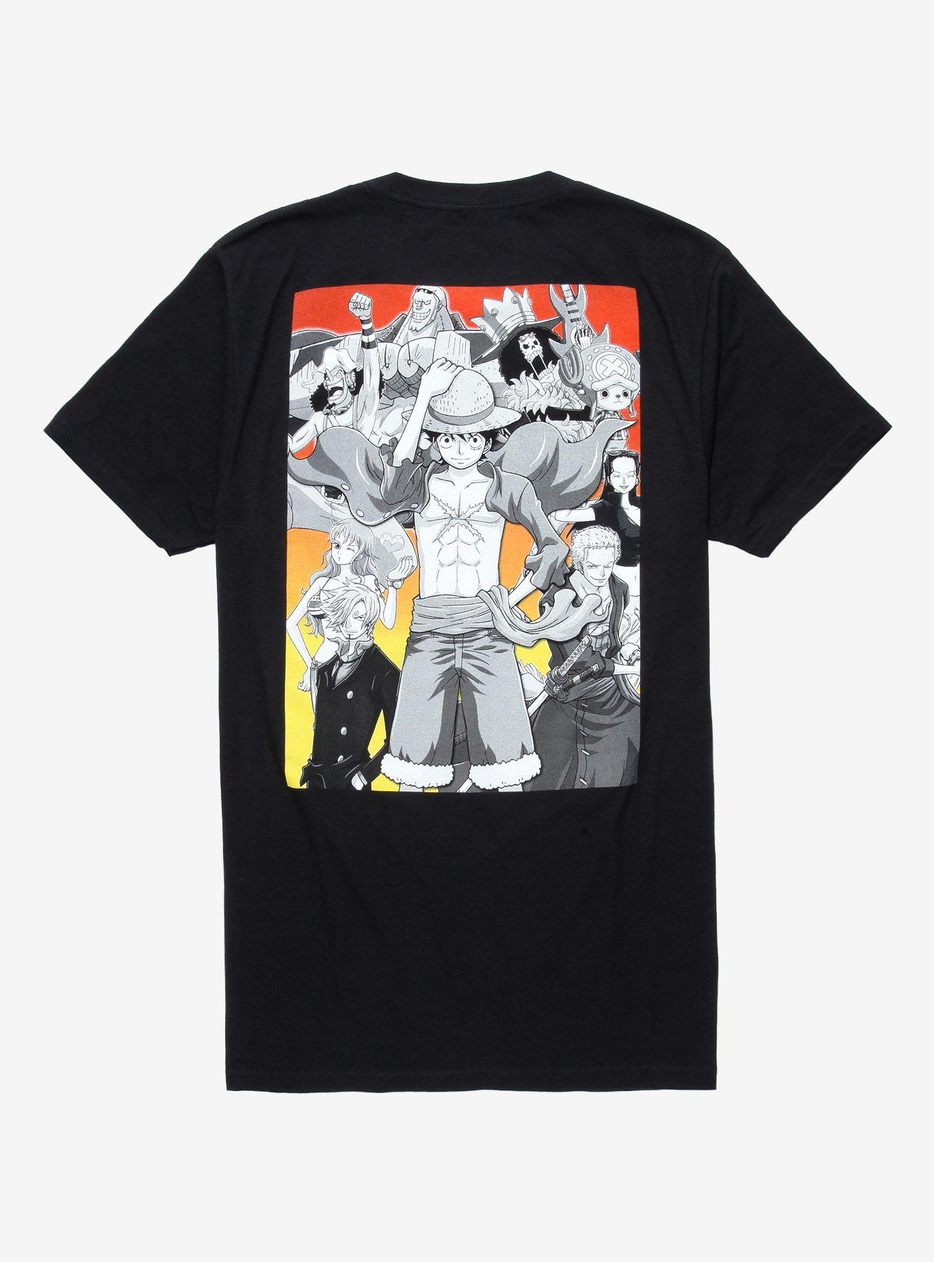 One Piece Character Back T-Shirt, BLACK, alternate