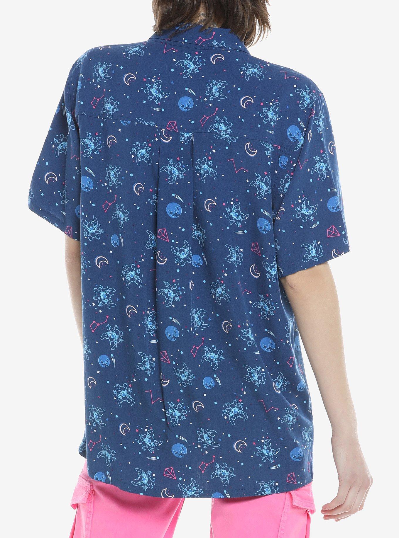 Disney Lilo & Stitch Cosmic Stitch Girls Woven Button-Up, MULTI, alternate