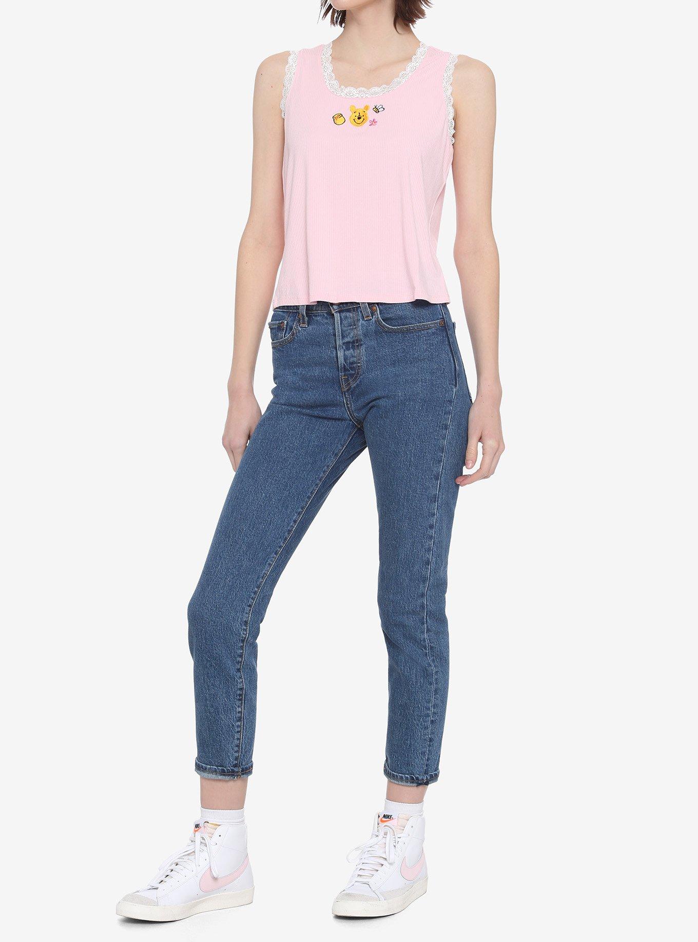 Disney Winnie The Pooh Lace Trim Girls Tank Top, MULTI, alternate