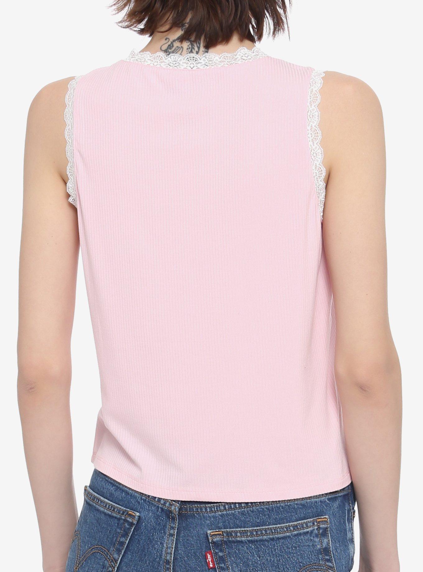 Disney Winnie The Pooh Lace Trim Girls Tank Top, MULTI, alternate