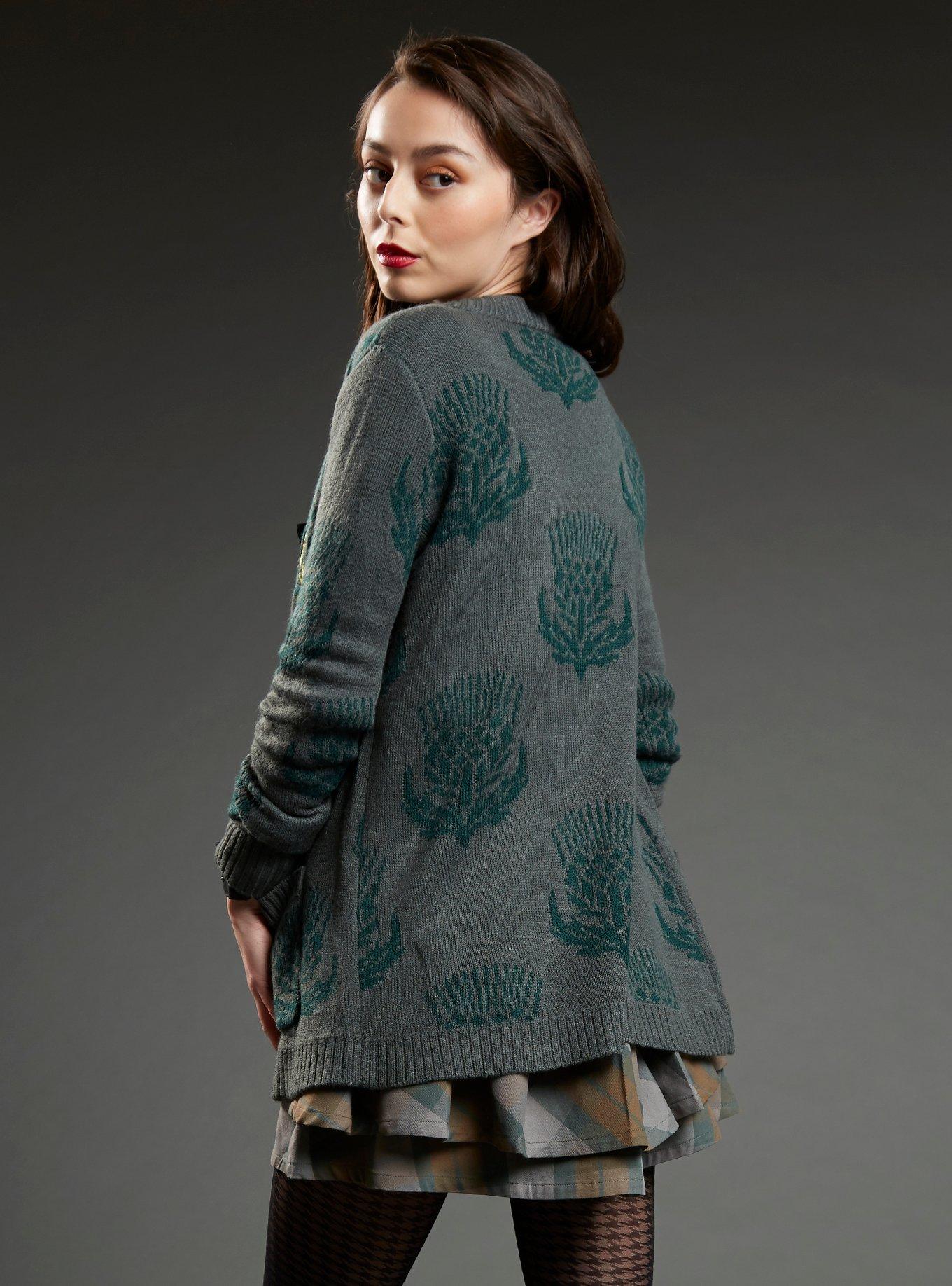 Outlander Thistle Girls Flyaway Cardigan, GREEN, alternate