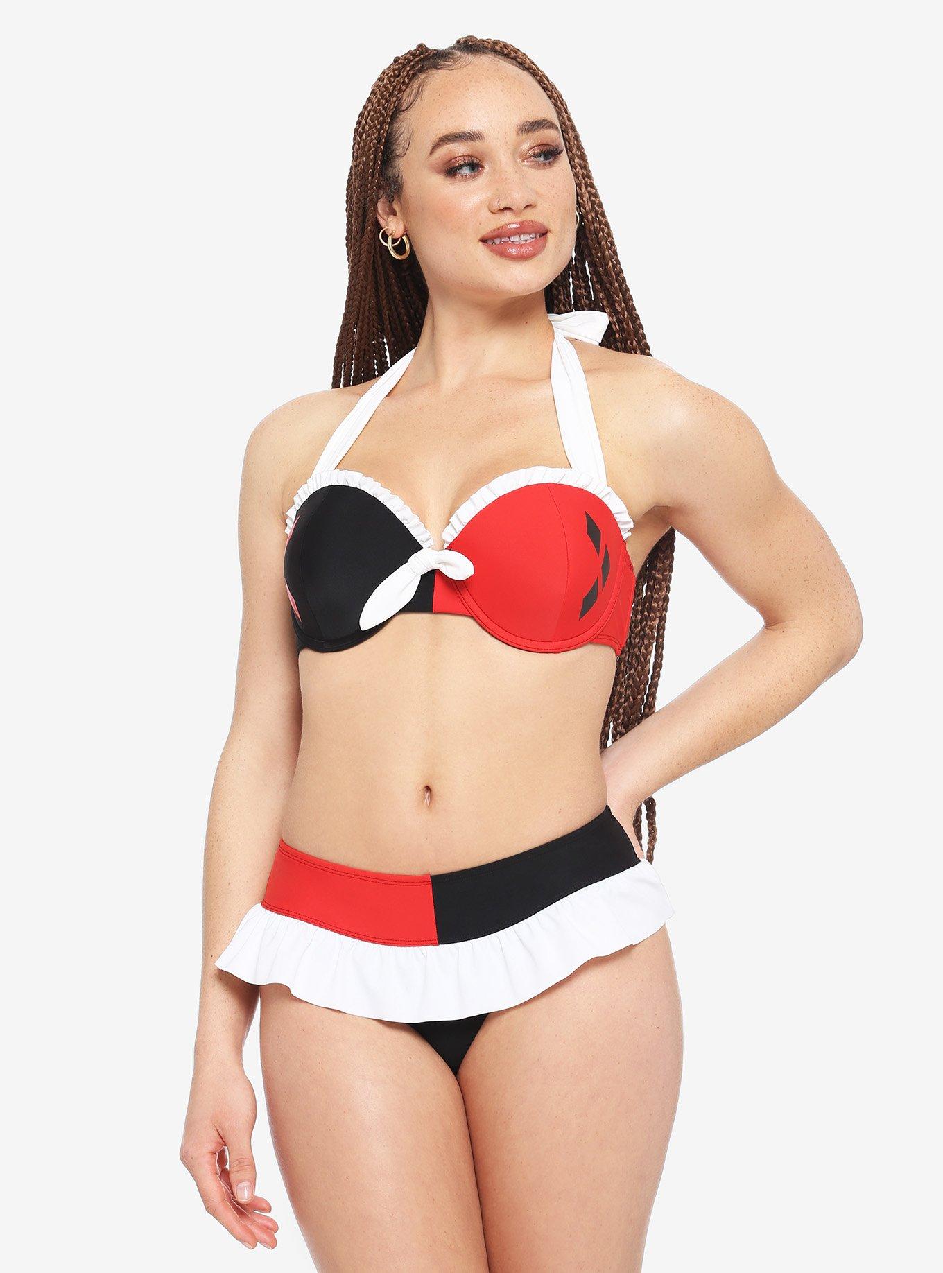 DC Comics Harley Quinn Halter Swim Top, MULTI, alternate