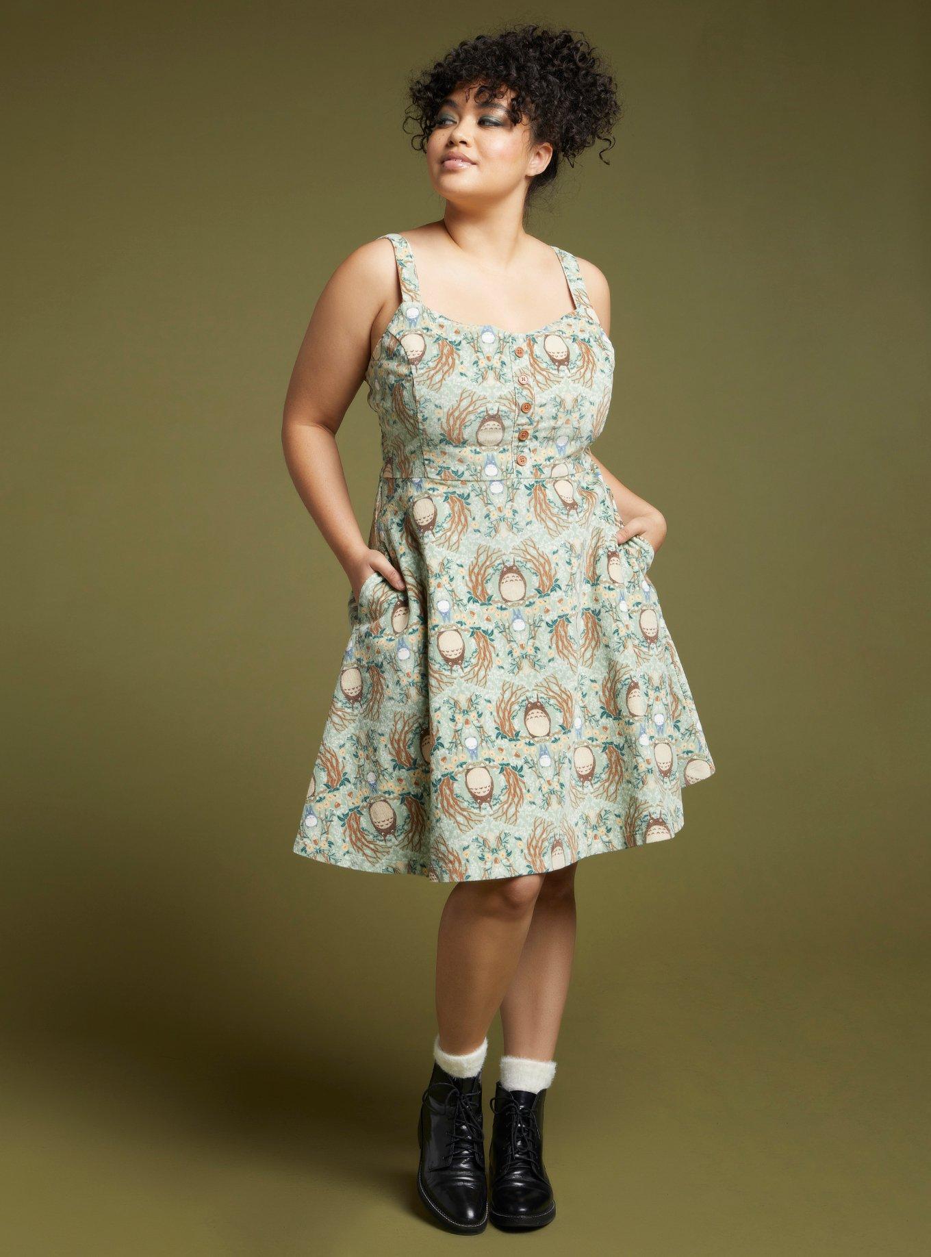 Her Universe Studio Ghibli My Neighbor Totoro Forest Corduroy Dress Plus Size, MULTI, alternate