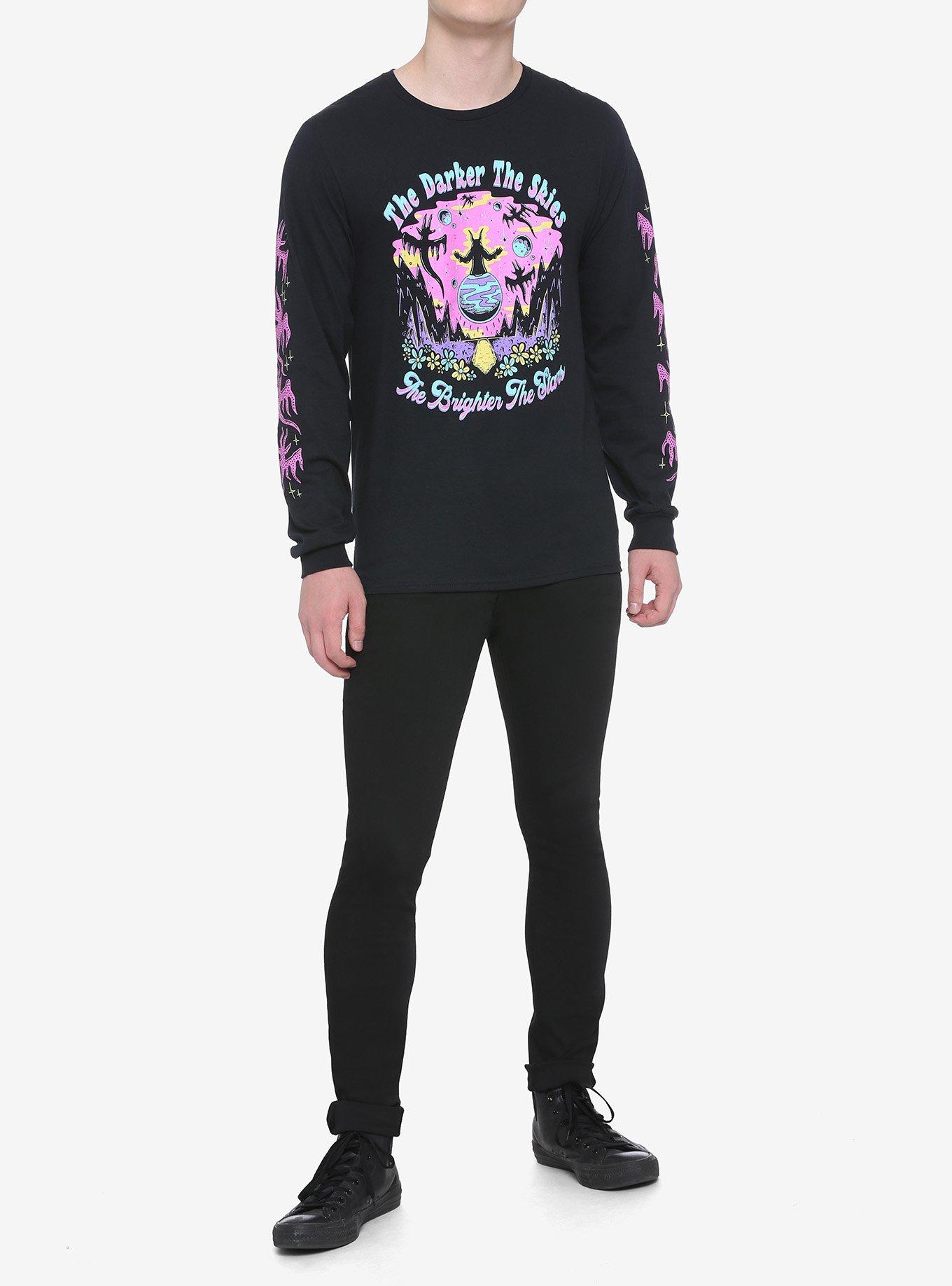 Dark Skies Bright Stars Long-Sleeve T-Shirt By Wizard Of Barge, MULTI, alternate