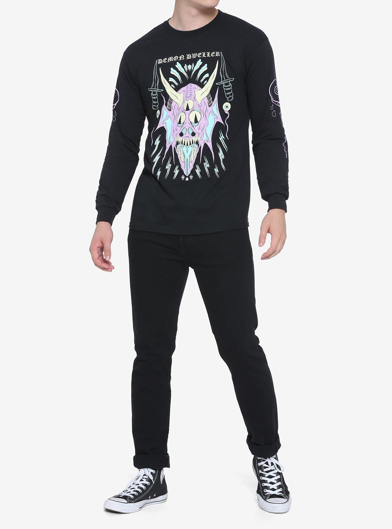 Demon Dweller Long-Sleeve T-Shirt By Bakerzduzen, MULTI, alternate