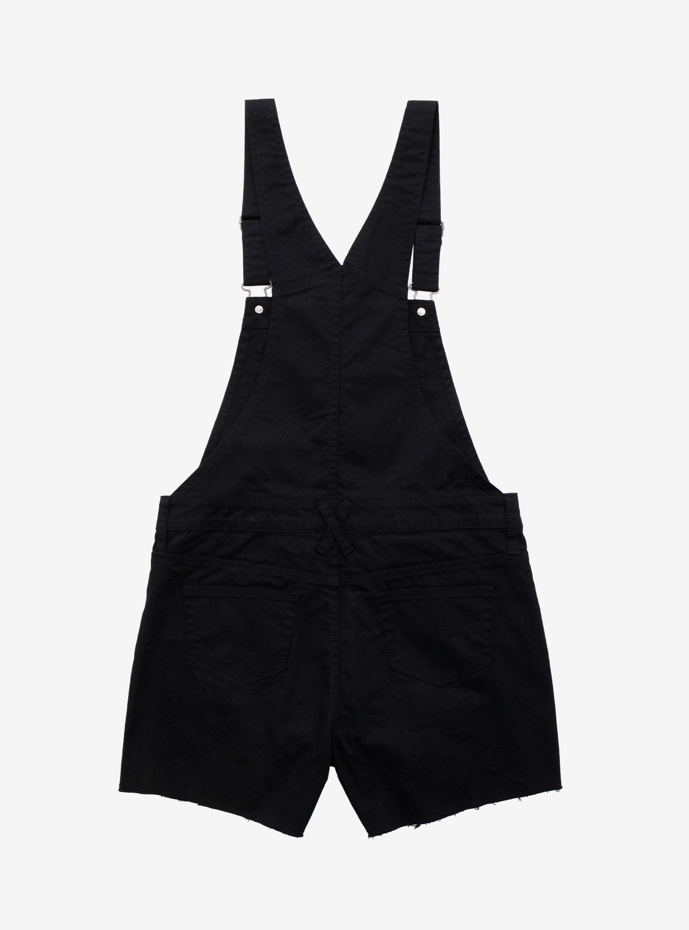 Disney Villains Embroidered Black Denim Shortalls Plus Size, MULTI, alternate