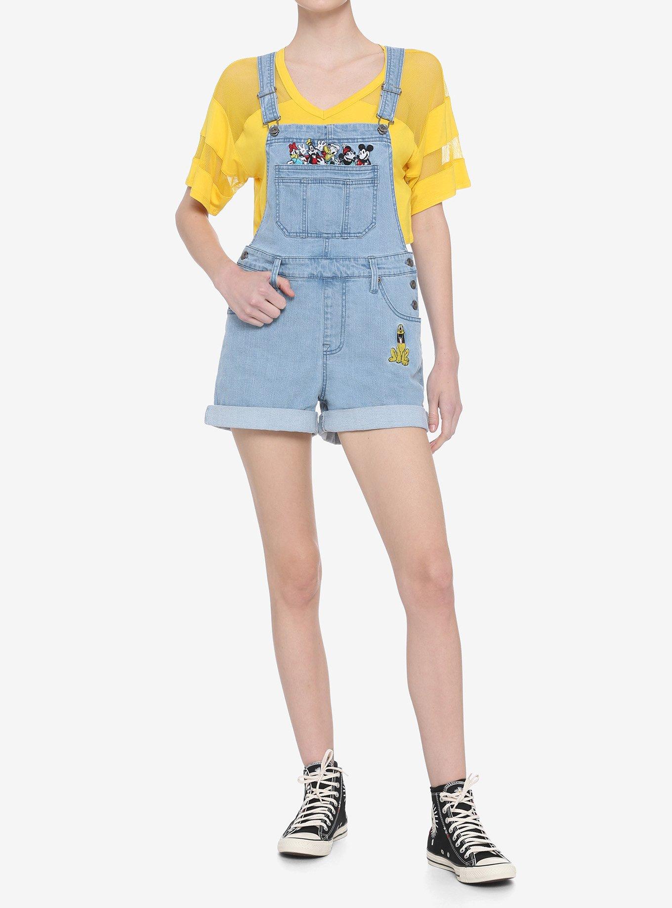 Disney The Sensational Six Embroidered Denim Shortalls, MULTI, alternate