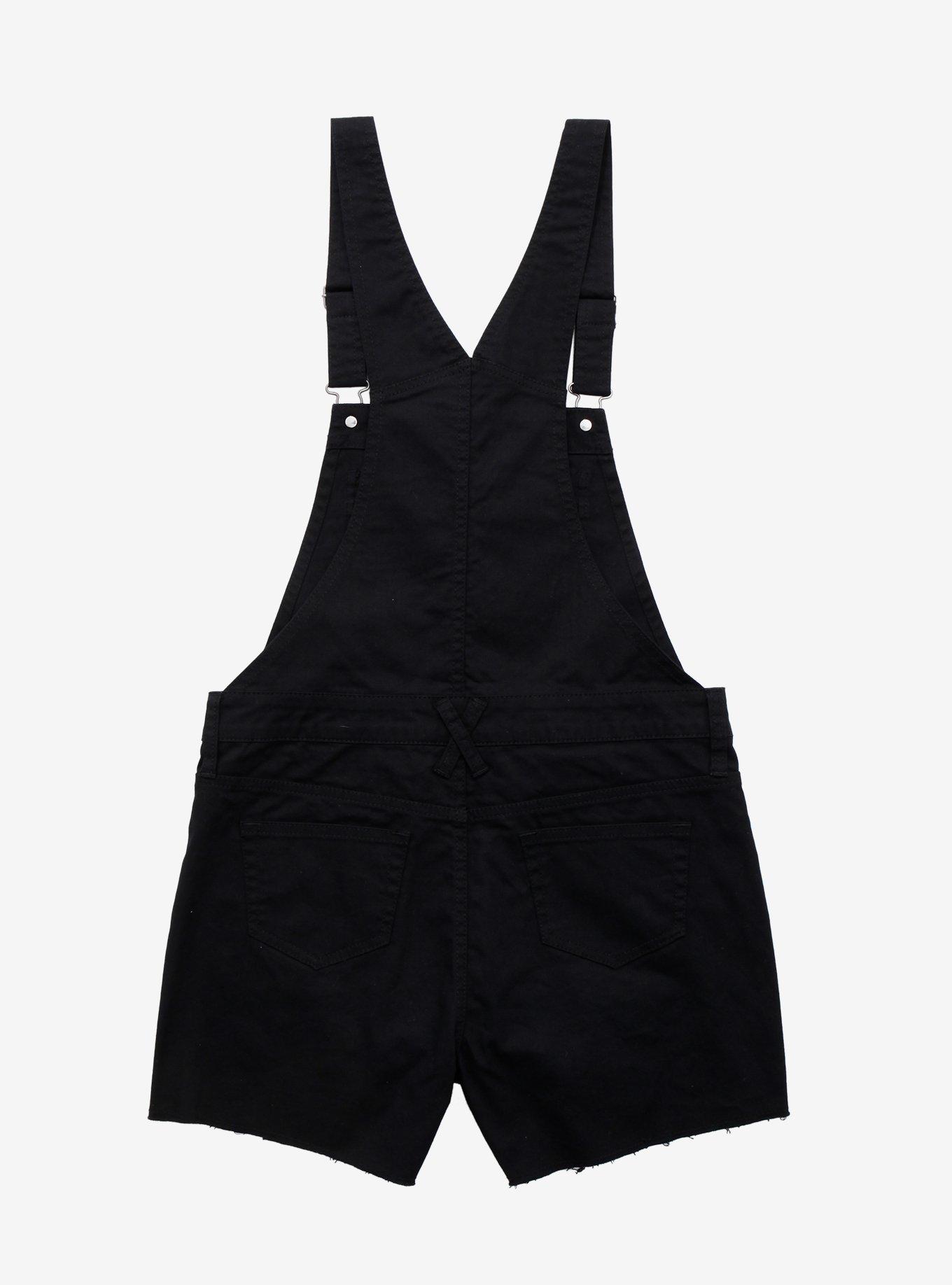 Disney Villains Embroidered Black Denim Shortalls, MULTI, alternate