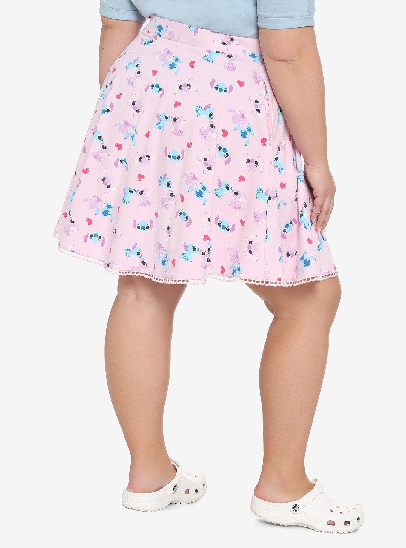 Disney Valentine's Lilo & Stitch Angel & Stitch Heart Skirt Plus Size, MULTI, alternate