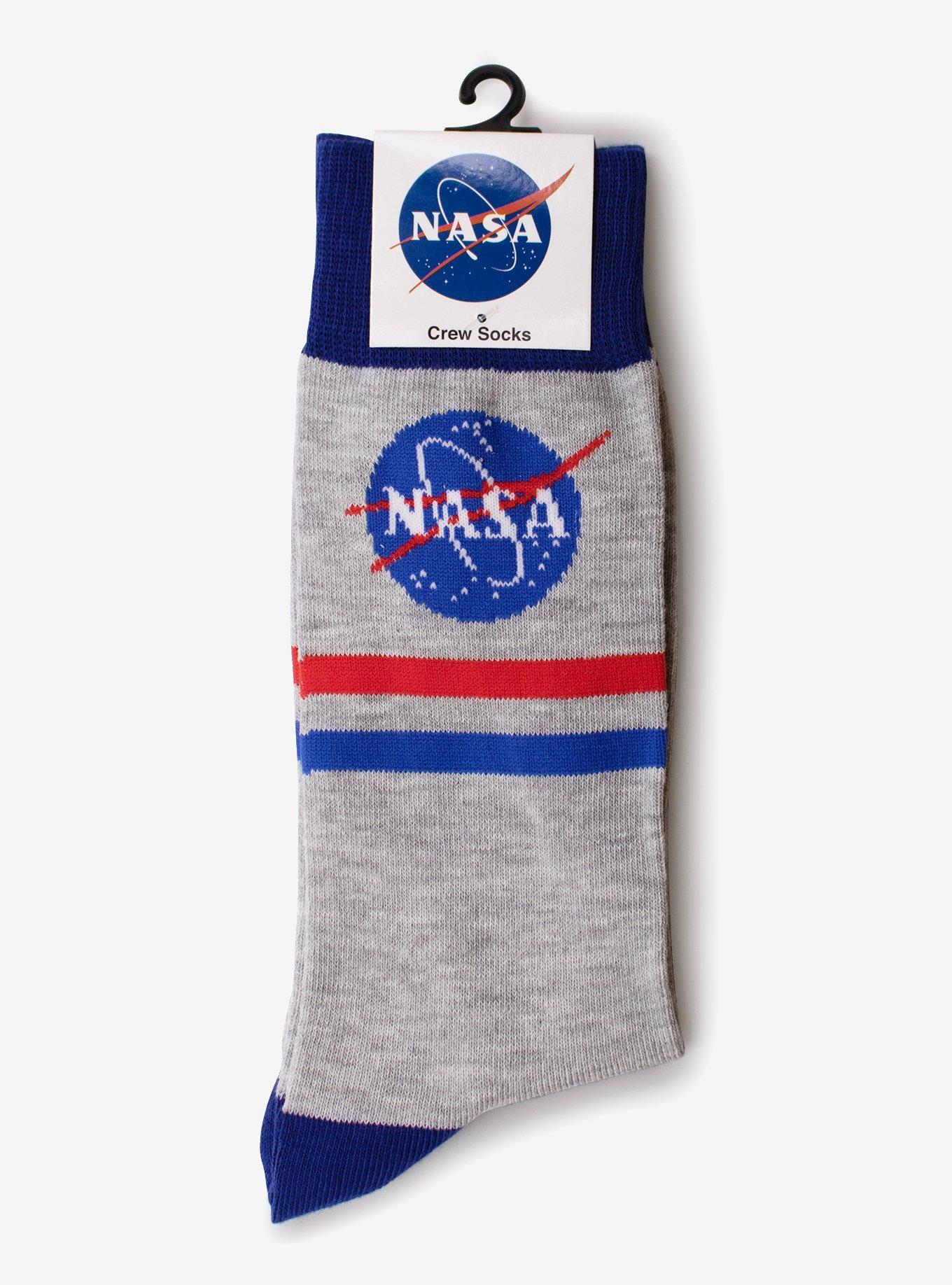 NASA Logo Stripe Crew Socks, , alternate