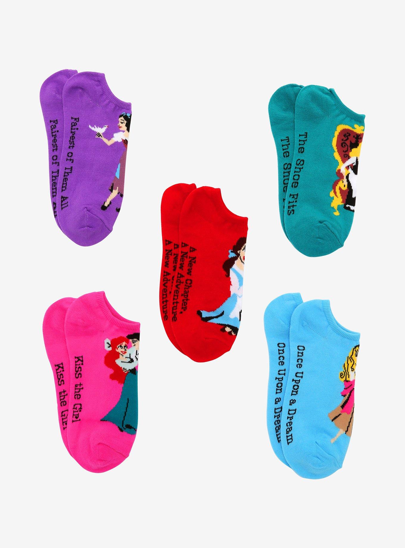 Disney Princess No-Show Socks 5 Pair, , alternate