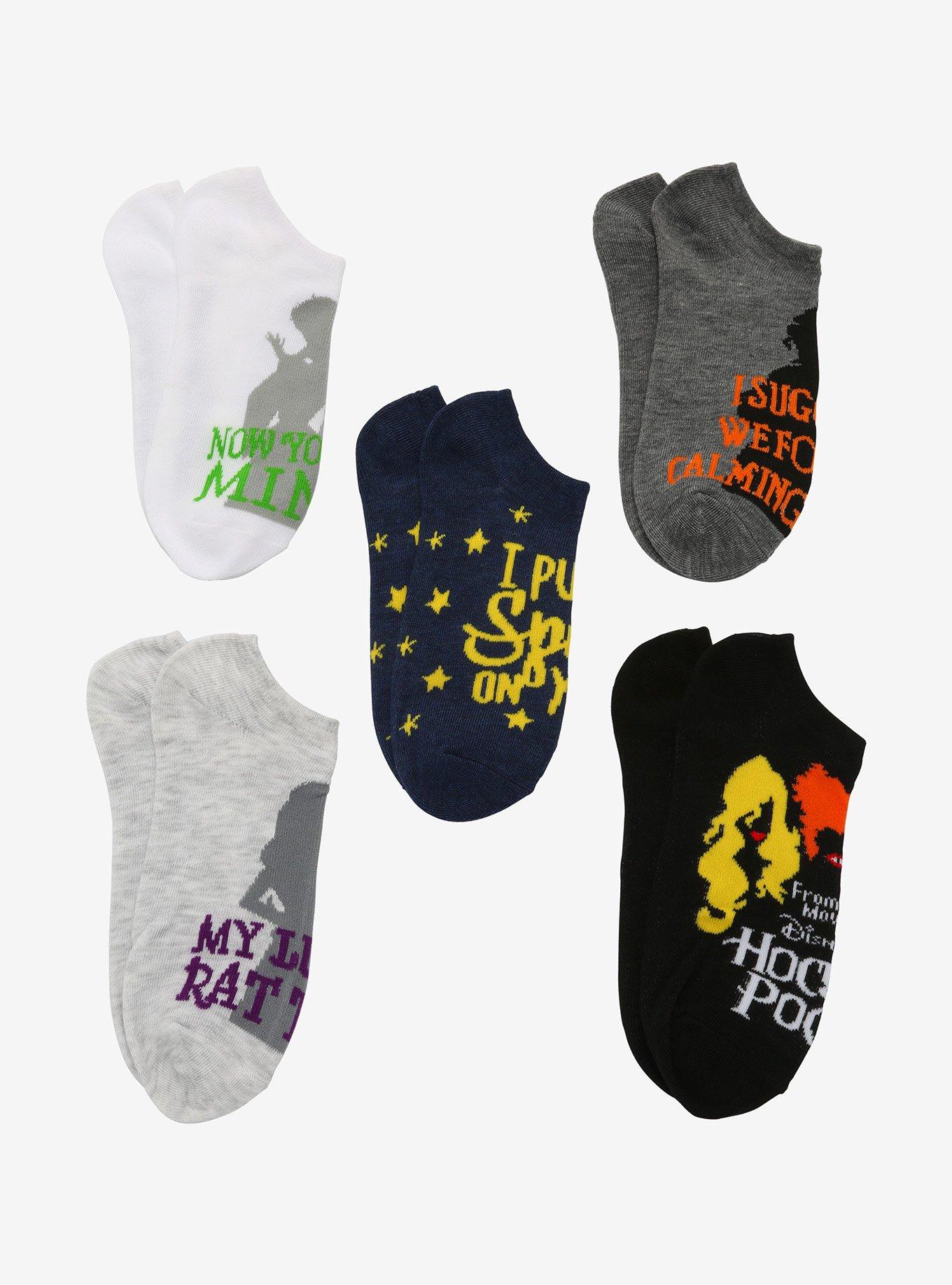 Disney Hocus Pocus Quote No-Show Socks 5 Pair, , alternate