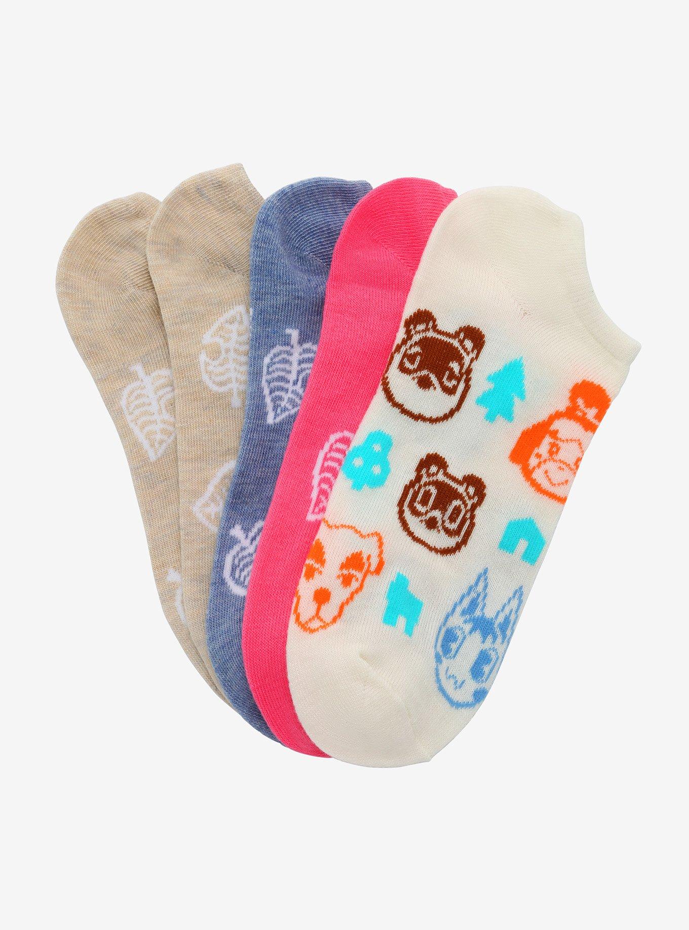 Animal Crossing Character No-Show Socks 5 Pair, , alternate