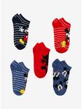 Disney Mickey Mouse Stripe No-Show Socks 5 Pair, , alternate