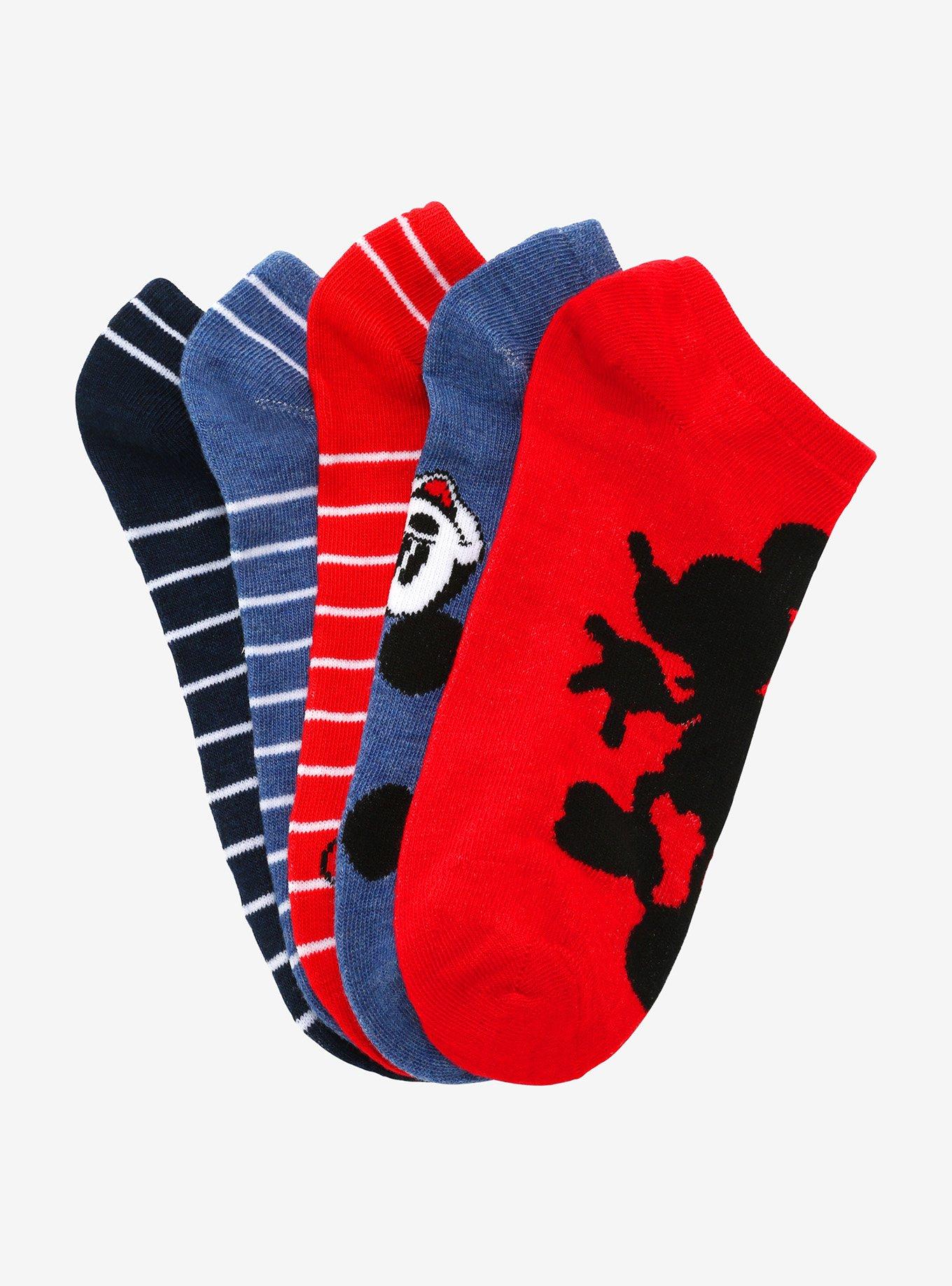 Disney Mickey Mouse Stripe No-Show Socks 5 Pair, , alternate