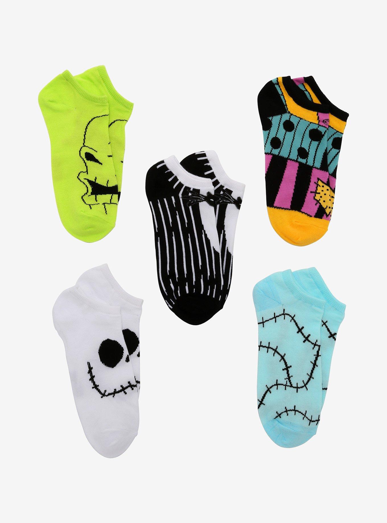 The Nightmare Before Christmas Jack Sally Oogie No-Show Socks 5 Pair, , alternate