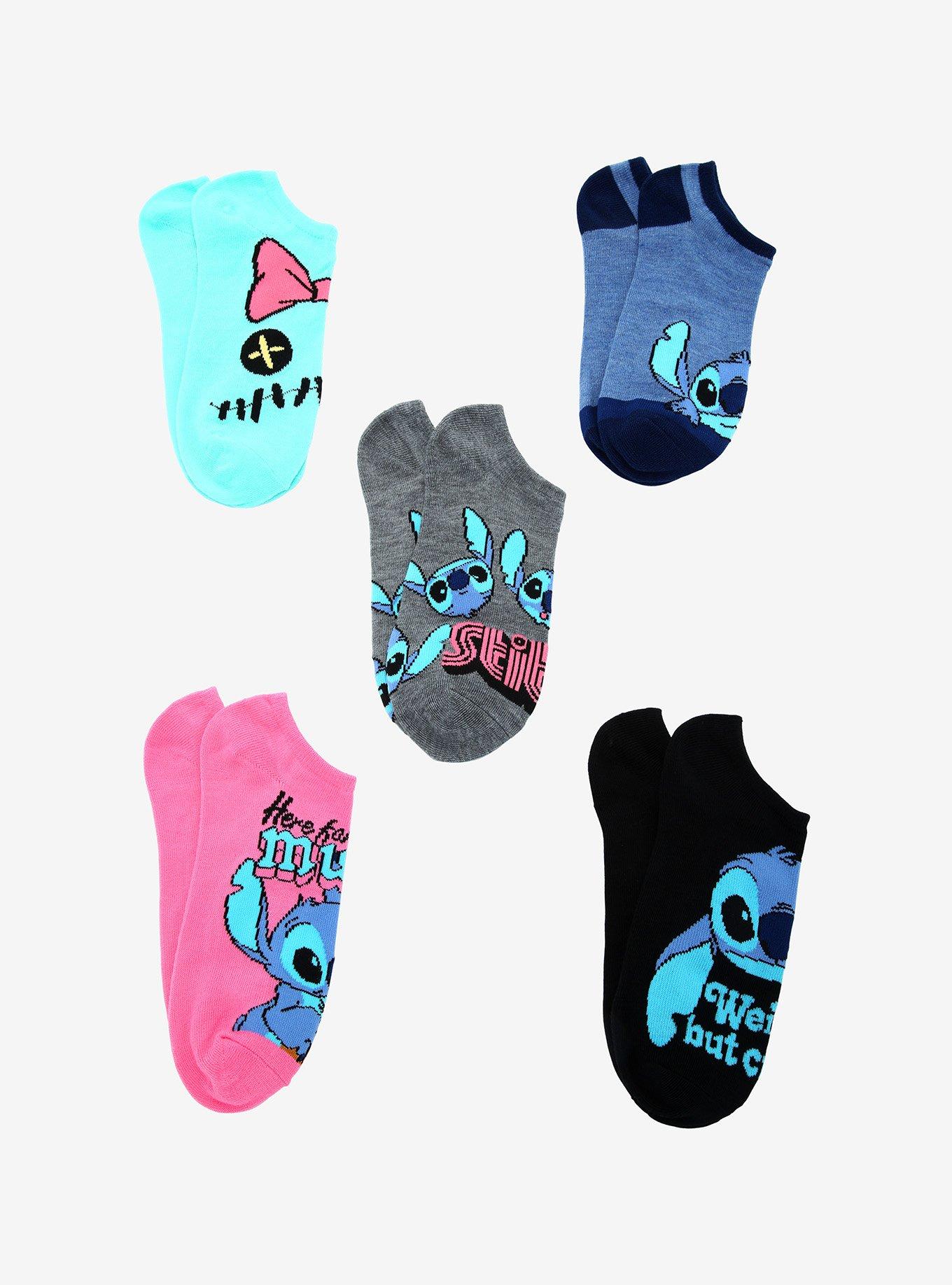 Disney Lilo & Stitch Multicolor No-Show Socks 5 Pair, , alternate